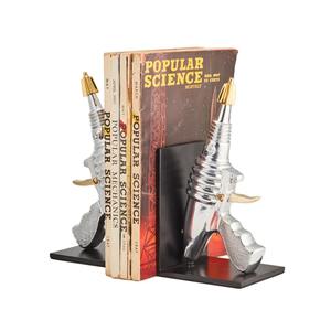 Serre-livres modernes au design de pistolet de couleur argent de luxe, parfaits pour la décoration de table classique et l'agencement de livres - Product Image 6