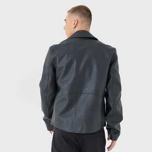 Quantité en vrac emballage personnalisé veste motard en cuir pour hommes Collection hiver grande personnalité veste en cuir pour hommes - Product Image 2