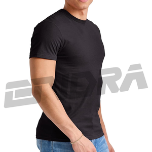 T-shirt à manches courtes et col rond pour hommes noirs en coton doux décontracté streetwear essentiel haut tendance coupe moderne respirant vêtements quotidiens - Product Image 2