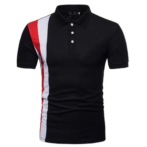 High Quality Men's Short Sleeve <b>Polo</b> Shirt Black and <b>White</b> Contrast Breathable Fabric with Custom Design and Logo Embroidery - Product Image 2