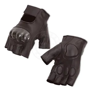 Half Finger Men's Motorbike Leather Gloves Non-Slip Model GL-4015 with Other Pattern Type