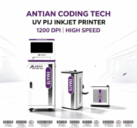 Imprimante jet d'encre UV ANTIAN EMATE601 pour marquage multi-matériaux et données variables sur plastique, carton, métal, aluminium et feuille d'aluminium