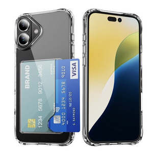 เคส iPhone 16 6.1 พรีเมียมอะคริลิค TPU พร้อมช่องใส่การ์ด 2 ช่อง แบบใส - Product Image 1