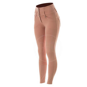 Pantalones ecuestres de Spandex de alta calidad para mujer, pantalones estampados de silicona OEM con logotipo personalizado para montar a caballo, precio al por mayor - Product Image 2