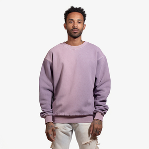 Sudaderas de cuello redondo personalizadas con logotipo, estilo vintage, desgastadas, lavadas al ácido, de alta calidad, al por mayor. - Product Image 3