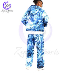 Sweat à capuche ample à épaules tombantes et pantalon à jambe droite avec cordon de serrage à la taille - Product Image 3