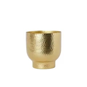 Lot de 3 supports pour plantes en métal doré de différentes tailles Meilleures ventes Décoration de jardin en acier martelé Jardinière Pots de fleurs Jardinières - Product Image 3