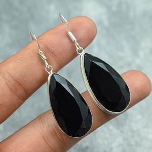 Pendientes de Ónice Negro, Plata de Ley 925, Joyería Hecha a Mano, Pendientes de Piedras Preciosas, Regalo para Ella - Product Image 4