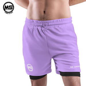 กางเกงขาสั้นออกกำลังกายผ้าสแปนเด็กซ์สำหรับผู้ชายกางเกงขาสั้นออกกำลังกายแบบลำลองเป็นมิตรกับสิ่งแวดล้อมลายถนนสูงสำหรับฤดูร้อน - Product Image 3