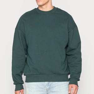 Alta calidad 100% algodón cuello redondo sudadera hombres al por mayor personalizado de gran tamaño gota hombro manga larga básico pulóver sudadera - Product Image 1