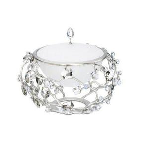 Wholesale Nickle Plated Leaf Design <b>Jewellery</b> Box Gifts Metal Decorative Round Shape Trinket <b>Storage</b> Box <b>Jewellery</b> Box - Product Image 3