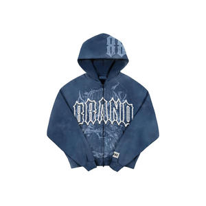 Dernier design personnalisé 100% coton éponge française de haute qualité épais pull vintage en détresse délavé au soleil - Product Image 1