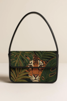 Sac à bandoulière personnalisable MULTI CRAFT avec broderie, perles et impression typographique, thème animaux exotiques (oiseaux, singes, jungle)
