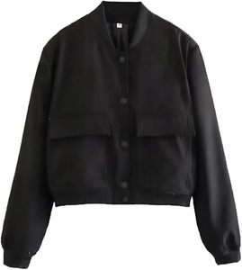 Femmes hiver col montant simple boutonnage manteau veste manches longues poches solides respirant peau de mouton fermeture à glissière - Product Image 1