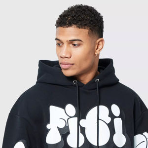 Sudadera con Estampado Puff, Cálida, de Felpa, Algodón, Talla Grande, Unisex, con Costuras Resistentes, Estilo Moderno, Ropa de Calle de Invierno, Cómoda - Product Image 2