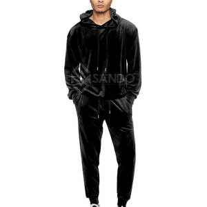 Nuevo diseño de moda su propio logotipo hombres chándales de terciopelo con cremallera más cálido chándal de terciopelo para hombres - Product Image 1