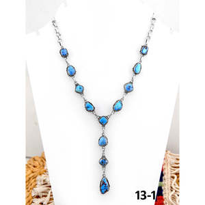 Collier artisanal en argent sterling et turquoise Golden Hills en forme de goutte d'eau, cadeau idéal - Product Image 1