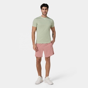 T-shirts de sport pour hommes, coupe ajustée, décontractés, respirants, en jersey de coton et élasthanne 180g, séchage rapide, avec motif, couleur unie - Product Image 3