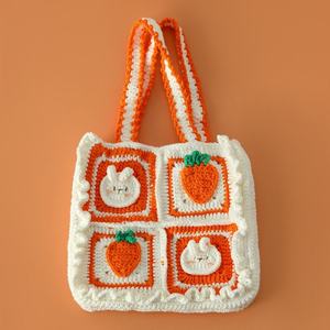 Bolsas de Frutas de Algodón de Moda para Niños, con Diseño de Uva, Zanahoria, Fresa y Aguacate, con Cierre de Cremallera y Correa Individual, Transpirables - Product Image 6