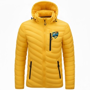 Chaqueta Acolchada Ligera para Hombre, con Cuello Alto, Cierre Frontal, Logotipo, Color Sólido, Transpirable, de Secado Rápido, Aislante, para Invierno - Product Image 4