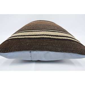 Brown Wool Kilim Rug 16x24 Inch Rustic Vintage Patterned Woven Rug - Product Image 5