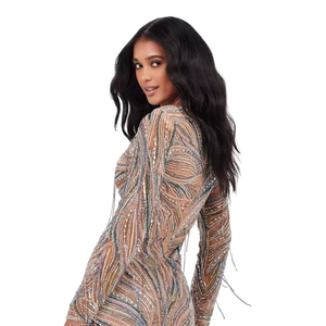 Custom Women's Luxury Mini Dress <b>Sexy</b> Straight Silhouette Bodycon Design for Summer Club Party Night <b>Outfits</b> - Product Image 1