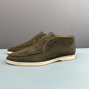 Mocassini da Uomo Slip-On 2025 di Alta Qualità in Pelle Scamosciata con Intersuola e Suola in Gomma, <span class=keywords><strong>Scarpe</strong></span> Casual Retrò a Collo Alto con Fondo Piatto - Product Image 2