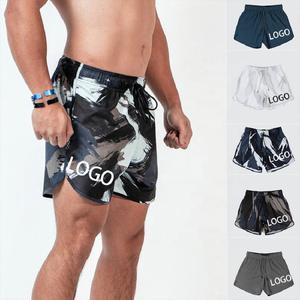 2024 nuevo logotipo personalizado verano tejido secado rápido correr Fitness deportes Casual camuflaje entrenamiento playa desgaste hombres pantalones cortos - Product Image 1