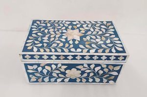 กล่องเครื่องประดับแบบฝังกระดูกสุดหรูพร้อมลวดลายเรขาคณิตสไตล์วินเทจที่เก็บของได้หรูหราสำหรับเครื่องประดับและเครื่องประดับขนาดเล็ก - Product Image 4