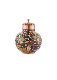 Distributeur d'eau en cuivre imprimé artistique Durable fabriqué à la main de stockage d'eau Pot d'eau en cuivre fait à la main avec impression en gros - Product Image 5