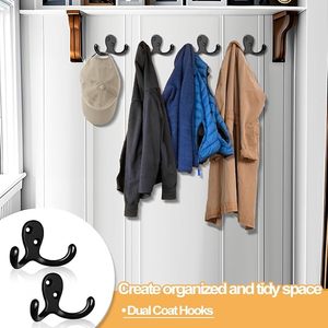 Optimized Product Name Heavy-Duty Double Prong Metal Coat <b>Hook</b> Wall-Mounted for Living Room Bathroom <b>Kitchen</b> Clothing Hanging - Product Image 5