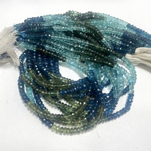 Cuentas de Piedras Preciosas de Apatita Natural Multicolor de 5 mm, Forma Redonda Facetada, Hilo de 14 Pulgadas de Largo, Perforación Central para la Fabricación de Joyas - Product Image 3