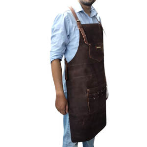 Venta al por mayor Top Mejor Precio Bajo Unisex-Delantal de cuero genuino con logotipo personalizado Impreso Venta caliente Producto Delantal de cuero por Nueva Zelanda - Product Image 5