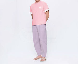 เสื้อยืดโอเวอร์ไซส์ผู้ชายผ้าคอตตอนระบายอากาศสวมใส่สบายชุดลำลองสไตล์สตรีทแวร์มีความยาวพิเศษราคาโรงงาน - Product Image 1