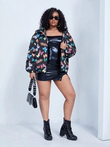 แจ็กเก็ตขนปลาปักเป้าให้ความอบอุ่นในฤดูหนาวของผู้หญิงดีไซน์ตามสั่งขนาดระบายอากาศลักษณะการทอผ้า - Product Image 4