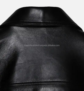 Chaqueta de piel auténtica personalizada con cremallera para hombre, chaqueta de piel auténtica de buena calidad a precios al por mayor, chaqueta de piel de color personalizada para hombre - Product Image 4