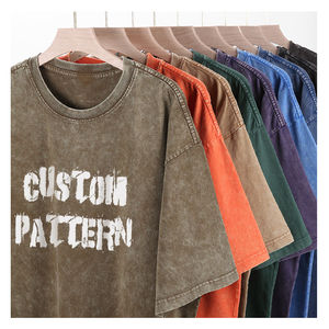 Camiseta de Hombre de Alta Calidad, Estilo Urbano, Impresión DTG, Talla Grande, 260 280 300GSM, Lavado Ácido Vintage, Venta al Por Mayor - Product Image 1