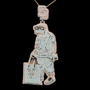 Colgante de Plata de Ley 925 con Diamante Moissanite VVS, Cierre Personalizado, Letras Lottas, Joyería Hip Hop Unisex, Fiesta Cristiana - Product Image 1