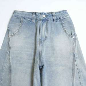 Jeans de Mezclilla para Hombre, Corte Holgado, Cintura Alta, Color Azul Claro, Estilo Urbano, Pantalones Acampanados, Transpirables, Ropa Casual de Otoño, OEM - Product Image 5