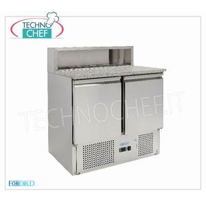 Equipo de Refrigeración Comercial de 2 Puertas, Modelo G-PS900-FC, con Superficie de Granito, 5 Compartimentos GN 1/6 para Ensaladas - Product Image 1