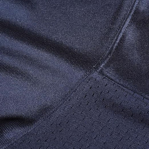 Maillots de football d'été respirants imprimés bleu marine avec manches rayées et col en V 100% coton - Product Image 4