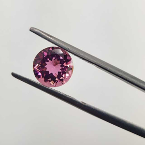 Tourmaline bleue rose naturelle de 8mm pierres précieuses rondes à facettes pour bijoux faits à la main - Product Image 1