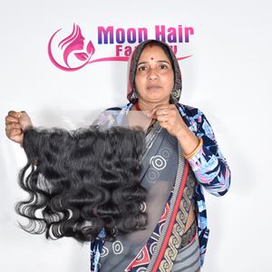 Proveedor y distribuidor de la mejor calidad, extensiones de cabello humano Remy natural sin procesar, con ondas frontales, fabricadas en India - Product Image 4