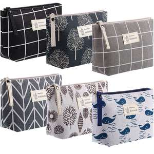 Wholesale Eco-Friendly Custom Cotton Canvas Zipper Pouches <b>Large</b> Capacity Reusable <b>Makeup</b> Cosmetic <b>Bags</b> Handle Logo Printing - Product Image 3