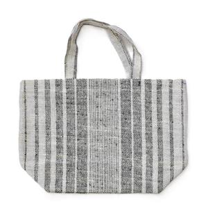 Sac à provisions en jute écologique avec rayure blanche de couleur noire, rayure de couleur bleue verte exportation directe du Bangladesh Factory - Product Image 4