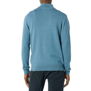 Sweat-shirt à demi-fermeture éclair sportif personnalisé pour hommes col montant manches tombantes confortable coupe décontractée respirant uni coton polyester - Product Image 5