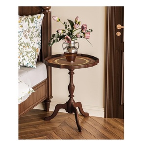 Contemporary <b>side</b> <b>table</b> with wooden surface and metal legs for mixed material modern interior arrangements - Product Image 4