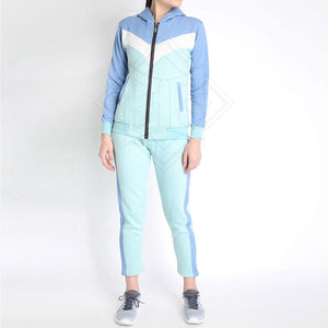 Ensemble de survêtement léger pour femme 100 % coton, motif uni, séchage rapide, respirant, col à capuche, haute qualité, hiver - Product Image 1