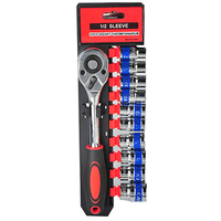 Portable 12 pièces 12 pouces jeu de clés à douille Kit d'outils à main à cliquet pour voiture maison réparation multifonction ensemble d'outils manuels