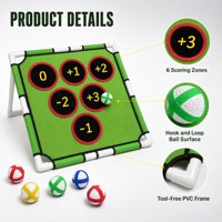 Ensemble de jeu de golf pour le chipping, cible portable, 16 balles adhésives, tapis d'entraînement, sac de transport, logo personnalisé pour les fêtes de famille et les événements